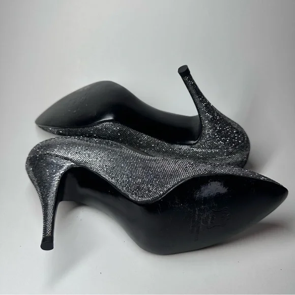 Stuart Weitzman Heels Pointed Toe Pumps Sparkle Glitter Bridal Glam Leather 8.5B - Picture 12 of 12